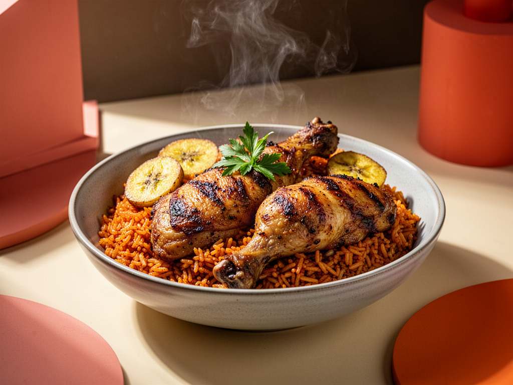 Smoky jollof rice meal